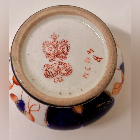 19th Century Antique Gaudy Welsh Unrecorded Pattern Metal Banded Salt Vessel - Picture 4 of 16